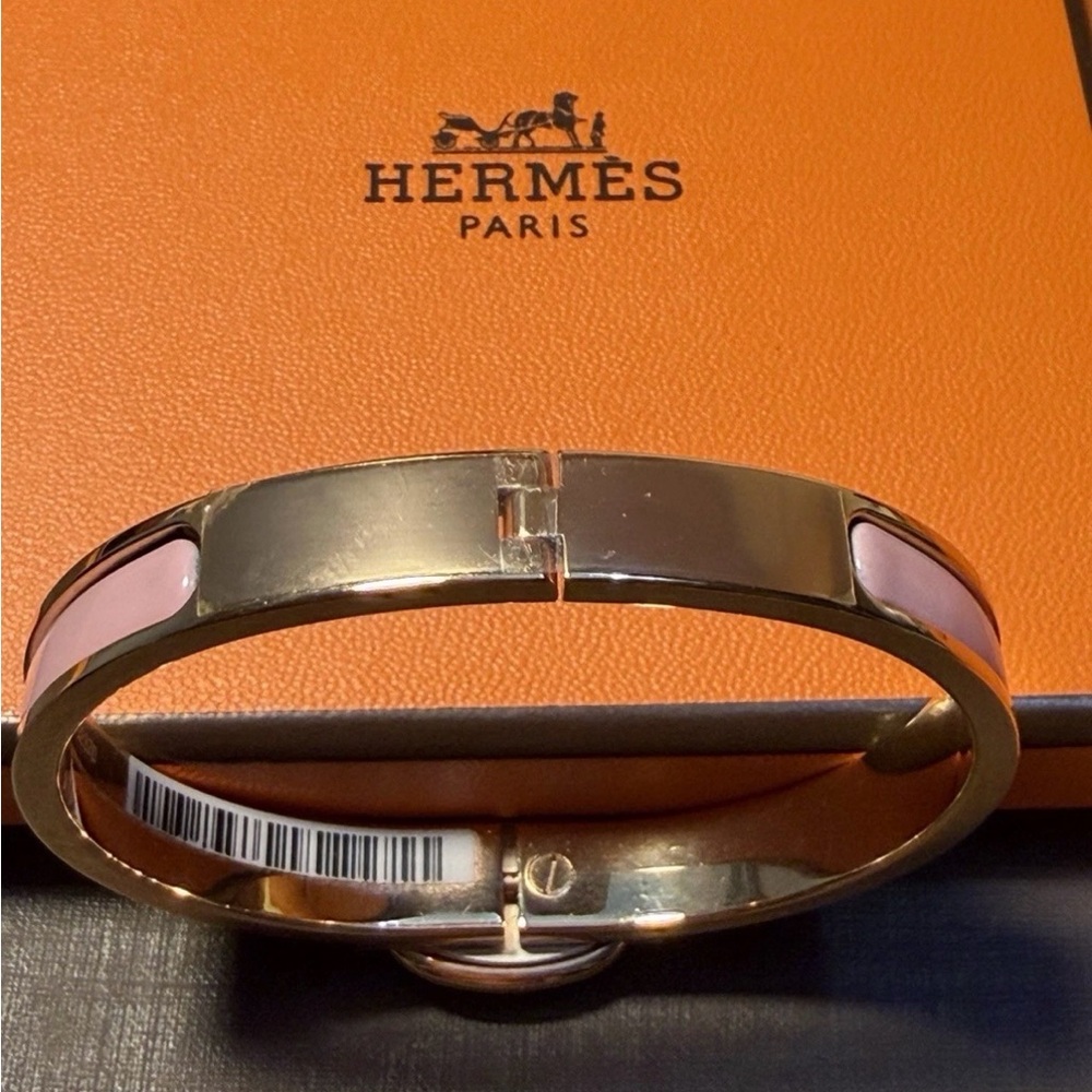 Hermès Mini Clic Chaine d'Ancre bracelet Size PM Rose F1 02 63 - Picture 9 of 16